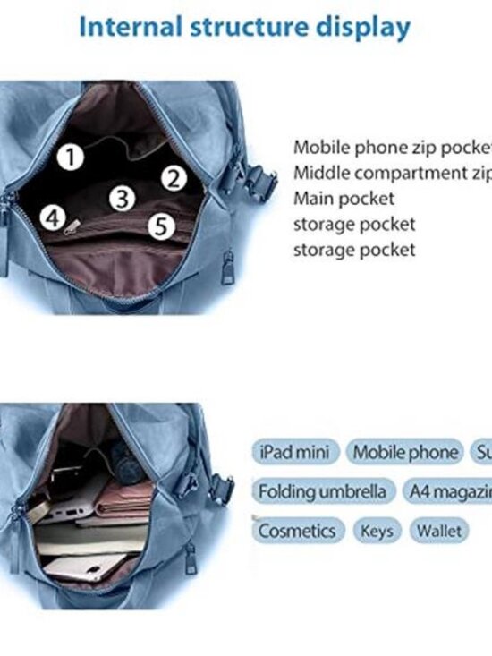 Backpack Purse for Women Backpack Purse Small Leather Waterproof - Picture 4 of 6